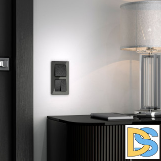 Выключатель двухклавишный (черный) W1220008