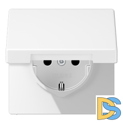 Розетка Schuko с крышкой Jung LS1520BFKLWWM