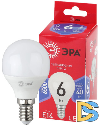 Лампа светодиодная Эра E14 6W 6500K LED P45-6W-865-E14 R Б0045356