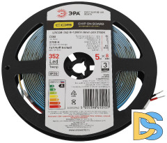 Светодиодная лента Эра 24В 12Вт/м 2700K 5м IP20 LRCOB-352-8 12W/m 8mm 24V 2700K 3year Б0053962