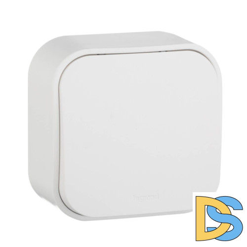 Выключатель одноклавишный кнопочный Legrand Quteo 6A 250V белый 782205