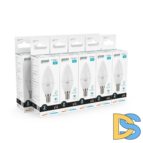 Лампа светодиодная Gauss E14 10W 4100K матовая 33120