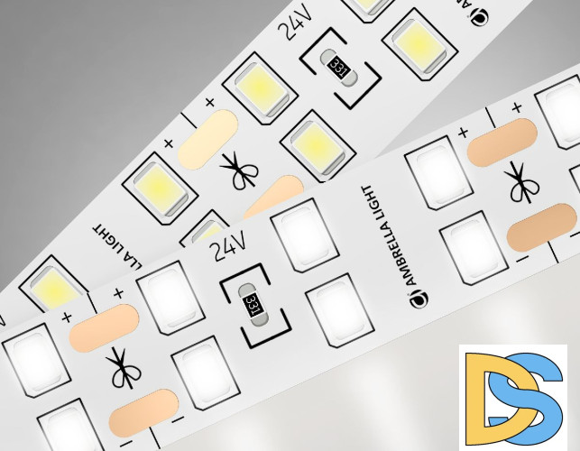Светодиодная лента двухрядная Ambrella Light LED Strip 24В 2835 20Вт/м 4500K 5м IP20 GS3602