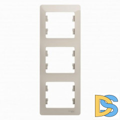Рамка 3-ая (тройная) вертикальная, Молочный, серия Glossa, Schneider Electric