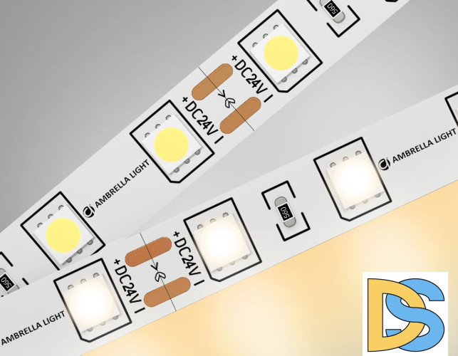 Светодиодная лента Ambrella Light Illumination 24В 5050 14,4Вт/м 3000K 5м IP20 GS4001