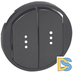 Лицевая панель Legrand Celiane выключателя двухклавишного с подсветкой графит 067904