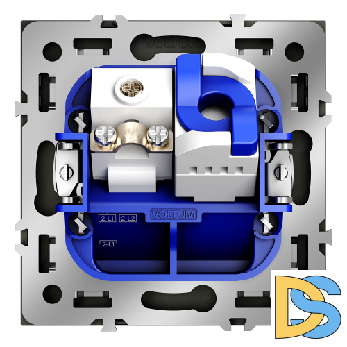 Розетка телевизионная встраиваемая VOLTUM S70 TV+RJ45 кат. 6, (сталь)