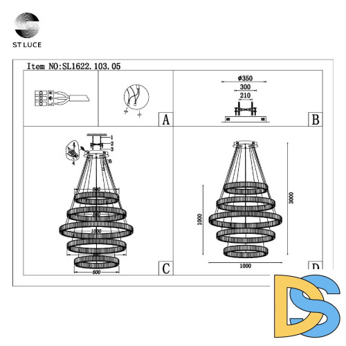 Подвесная люстра ST Luce Tivoli SL1622.103.05