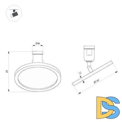 Трековый светильники Arlight ART-APRIORI-PLATO-TURN-R160-12W Warm3000 039294