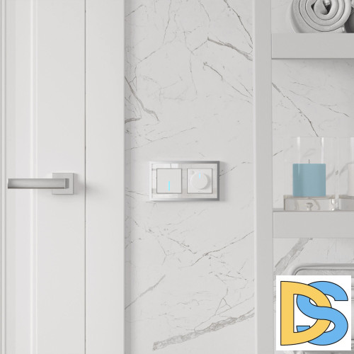 Рамка на 2 поста Werkel Baguette белый-серебро 4690389185755 W0022850 a060231