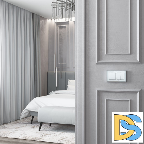 Рамка на 2 поста Werkel Baguette белый-серебро 4690389185755 W0022850 a060231