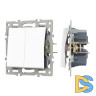 Механизм выключателя двухклавишный проходной Arlight SWT-MKP2-PL-WH (250V, 16A) 043727