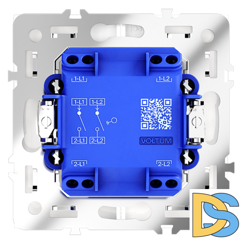 Выключатель встраиваемый VOLTUM S70 двухклавишный 10А, (белый матовый)