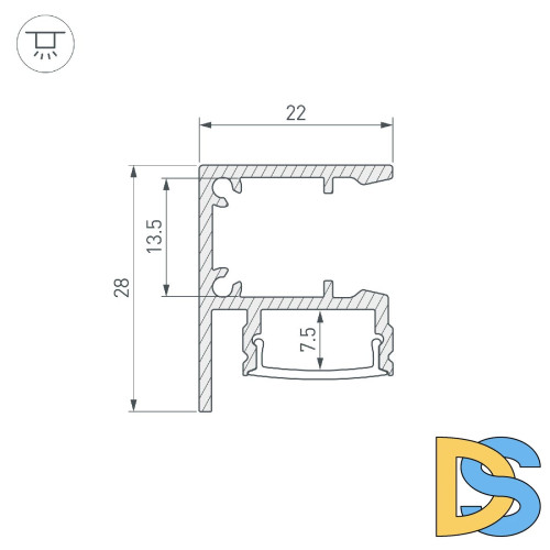 Алюминиевый профиль Arlight WALL-2228-2000 ANOD 050466