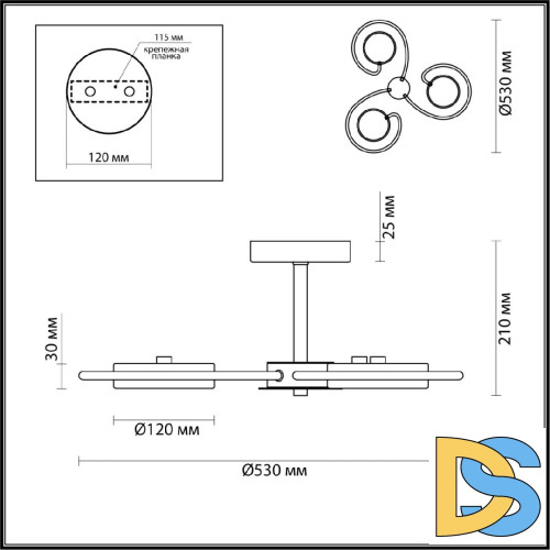 Люстра на штанге Lumion Evin 5658/36CL