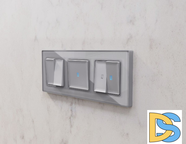 Лицевая панель для выключателя одноклавишного с подсветкой Ambrella Volt Alfa AP5020