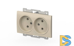 Розетка двухместная без заземления ELBI Zena Vega 609-010300-908