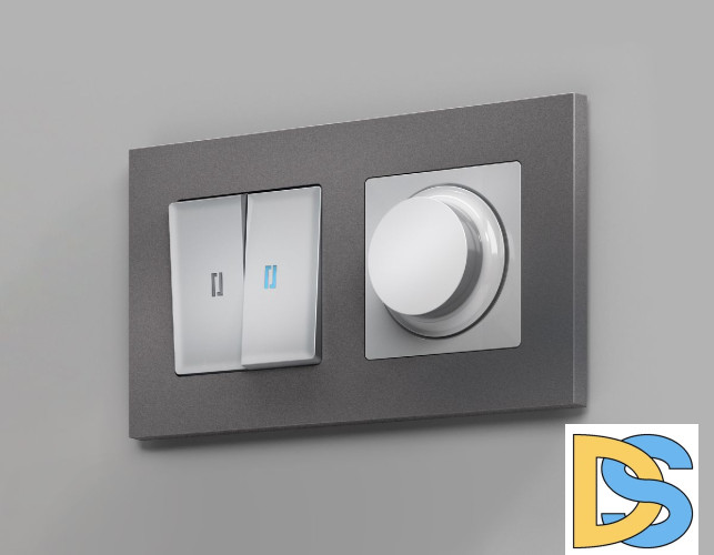 Комплект механизма 2-кл выключателя с подсветкой Ambrella Volt Alfa MA404020