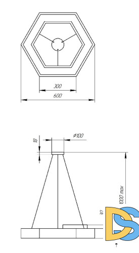 Подвесной светильник Эра Geometria SPO-123-W-40K-045 Б0050554