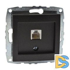Розетка телефонная Rj45 Cat3 Mono Electric Despina-Larissa графит 500-002025-124