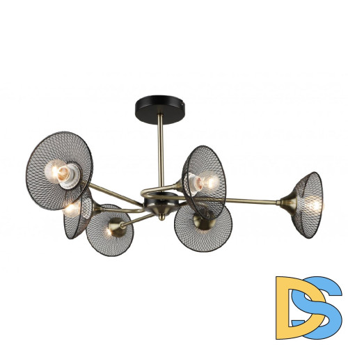 Люстра на штанге IMEX MD.5700-6-S-AB+BK