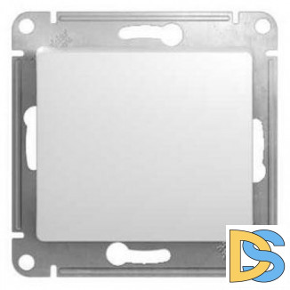 Выключатель 1-клавишный ,проходной (с двух мест), Белый, серия Glossa, Schneider Electric