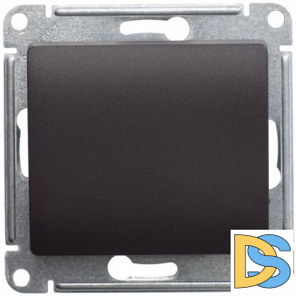 Выключатель 1-клавишный ,проходной (с двух мест), Шоколад, серия Glossa, Schneider Electric