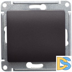 Выключатель 1-клавишный ,проходной (с двух мест), Шоколад, серия Glossa, Schneider Electric