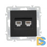 Розетка телефонная RJ11 + компьютерная RJ45 Arte Milano 206.44-1.black