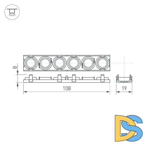 Экран линзованный Arlight SL-LINE-W20-30deg-540 041791