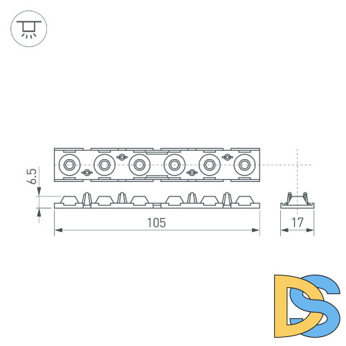 Экран линзованный Arlight SL-LINE-W20-30deg-540 041791