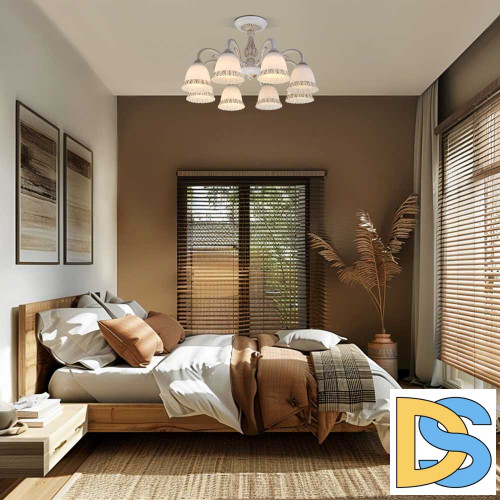 Люстра на штанге Eurosvet 60107/8 белый с золотом