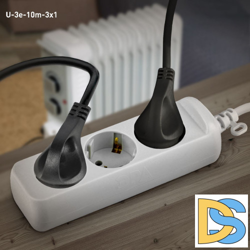 Удлинитель электрический Эра U-3e-10m-3x1 Б0028373