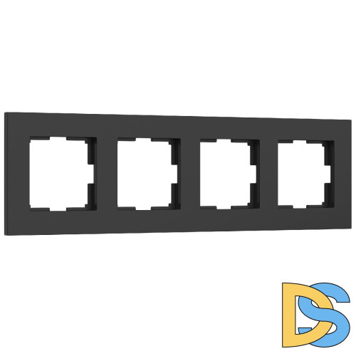 Рамка на 4 поста Werkel Slab черный матовый W0042908 4690389193477 a062802