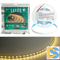 Светодиодная лента Saffit SST02 12В 9,6Вт/м 3000К 5м IP20 55240