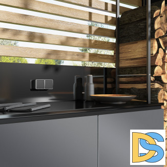 Выключатель одноклавишный влагозащищенный Gallant (черный/хром) W5010235