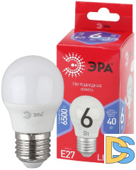 Лампа светодиодная Эра E27 6W 6500K LED P45-6W-865-E27 R Б0045357