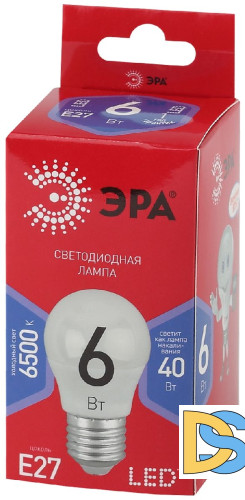Лампа светодиодная Эра E27 6W 6500K LED P45-6W-865-E27 R Б0045357