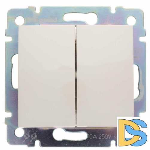 Переключатель кнопочный двухклавишный Legrand Valena слоновая кость 774118