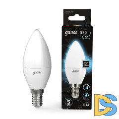 Лампа светодиодная диммируемая Gauss E14 7W 4100K матовая 103101207-S