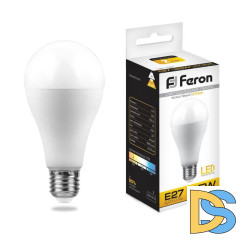 Лампа светодиодная Feron E27 25W 2700K Шар Матовая LB-100 25790