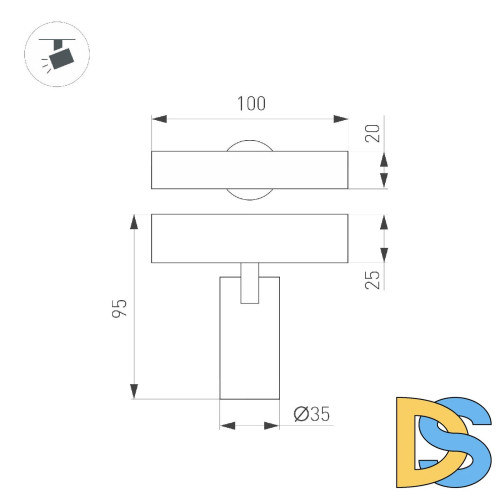 Трековый магнитный светильник Arlight MAG-SPOT-25-R65-5W Day4000 050073