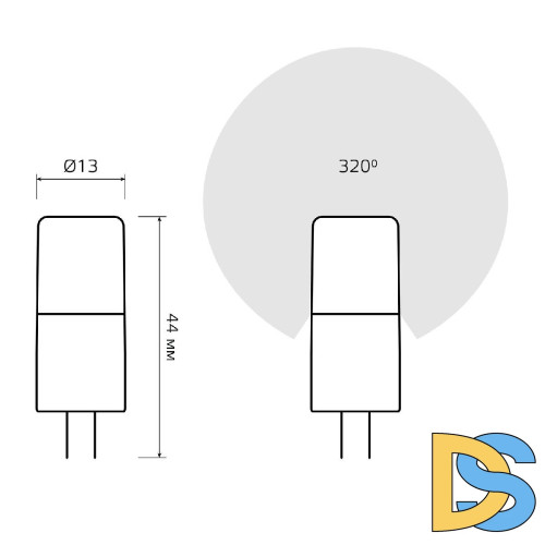 Лампа светодиодная Gauss G4 4W 3000К прозрачная 10714