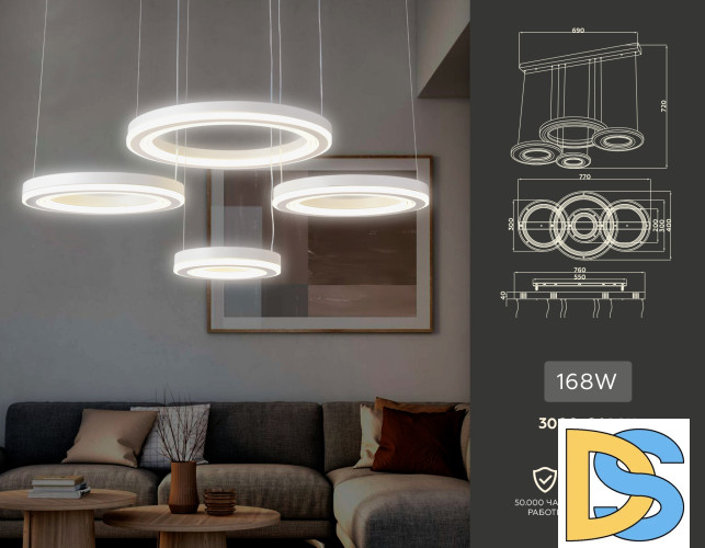 Подвесной светодиодный светильник Ambrella Light Acrylica FA4325