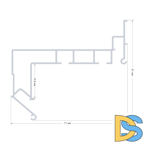 Алюминиевый профиль для натяжного потолка Apeyron 08-59