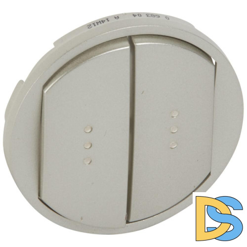 Лицевая панель Legrand Celiane выключателя двухклавишного с подсветкой титановая 068304