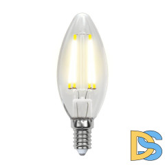 Лампа светодиодная филаментная (UL-00001373) Uniel E14 6W 4000K прозрачная LED-C35-6W/NW/E14/CL PLS02WH