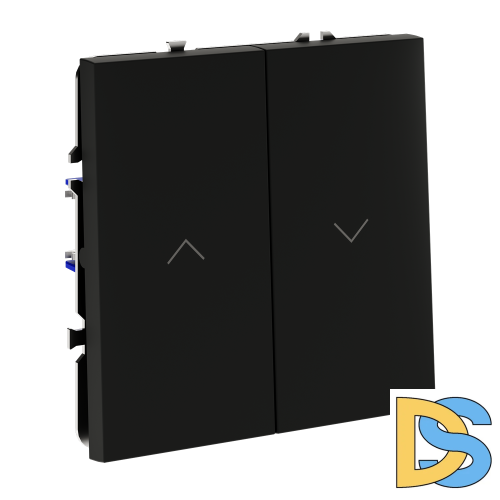 Выключатель встраиваемый VOLTUM S70 для жалюзи 10А, (черный матовый)