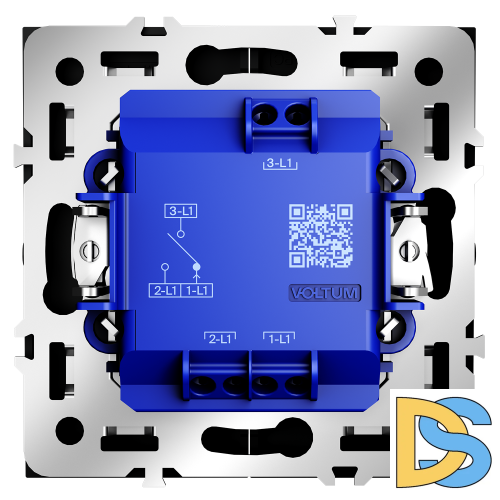 Выключатель встраиваемый VOLTUM S70 для жалюзи 10А, (черный матовый)