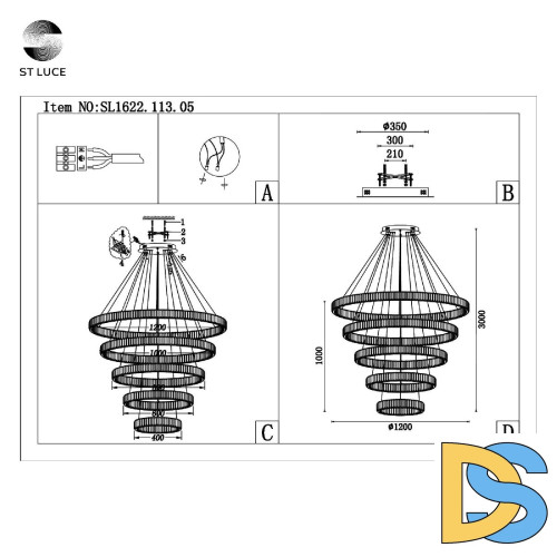 Подвесная люстра ST Luce Tivoli SL1622.113.05